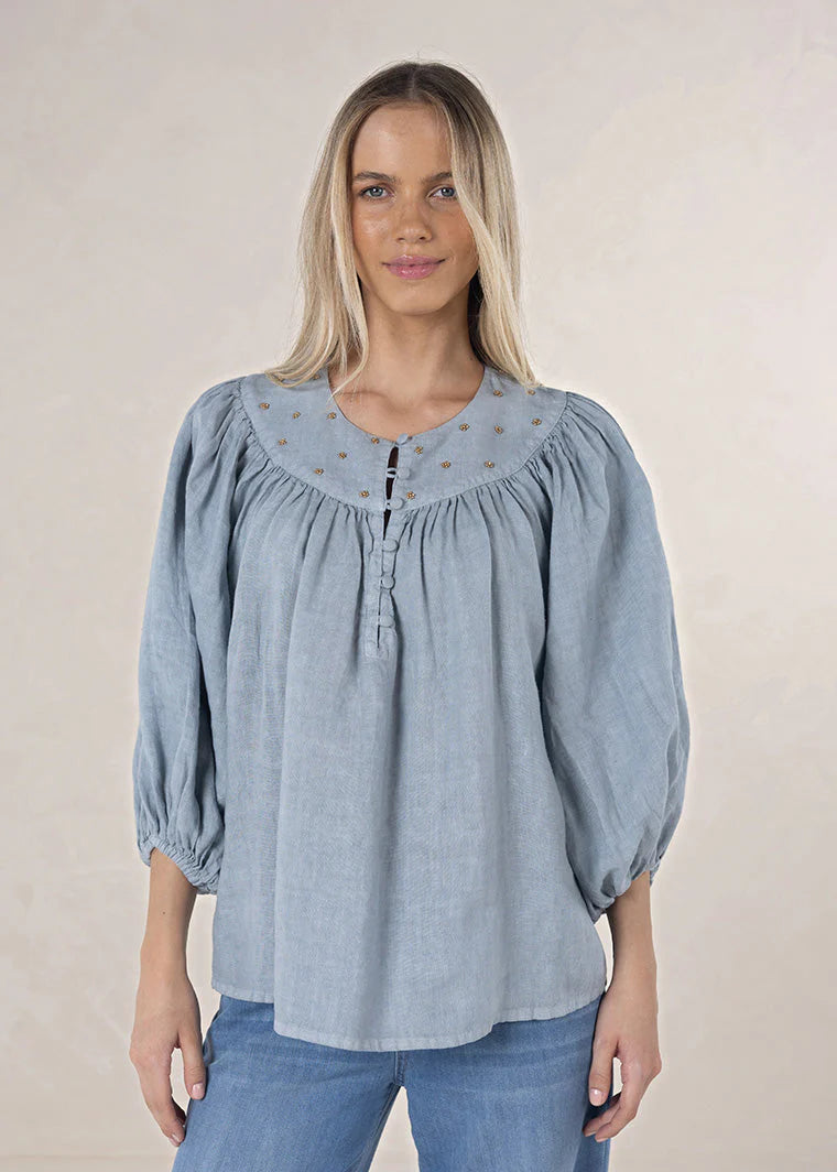 Baroque Blouse - Misty Grey