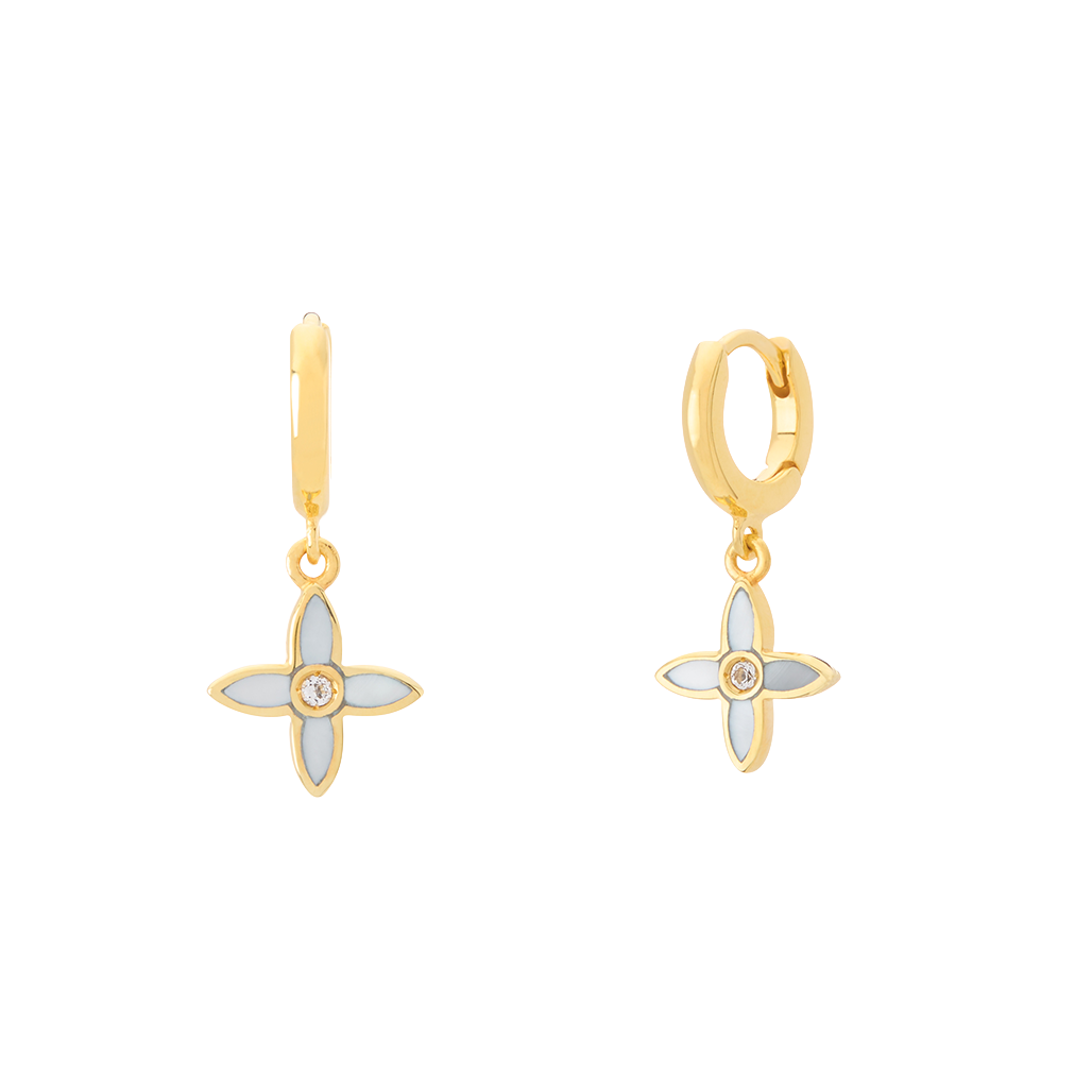 Desert Flower Huggie - Gold