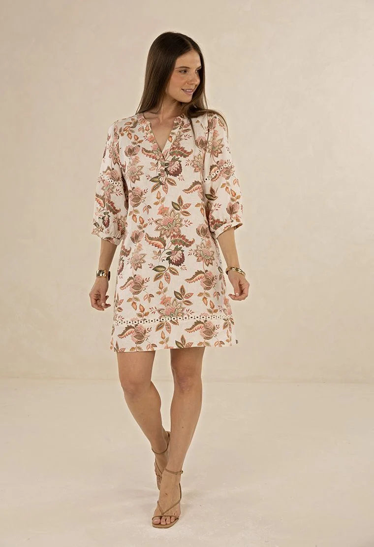 Bohemian Rose Shift Dress - Bohem Print