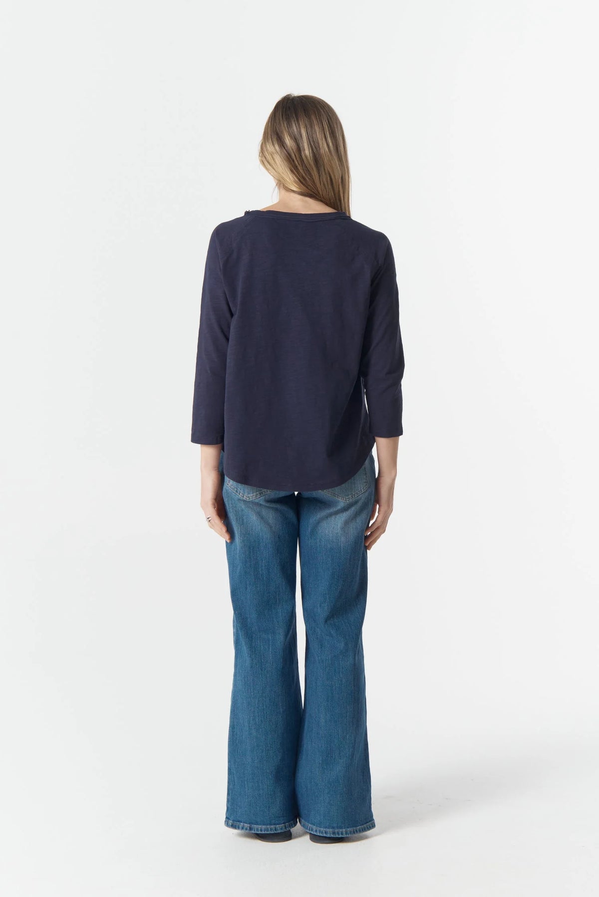 Raglan 3/4 Sleeve Tee -Parisian Navy