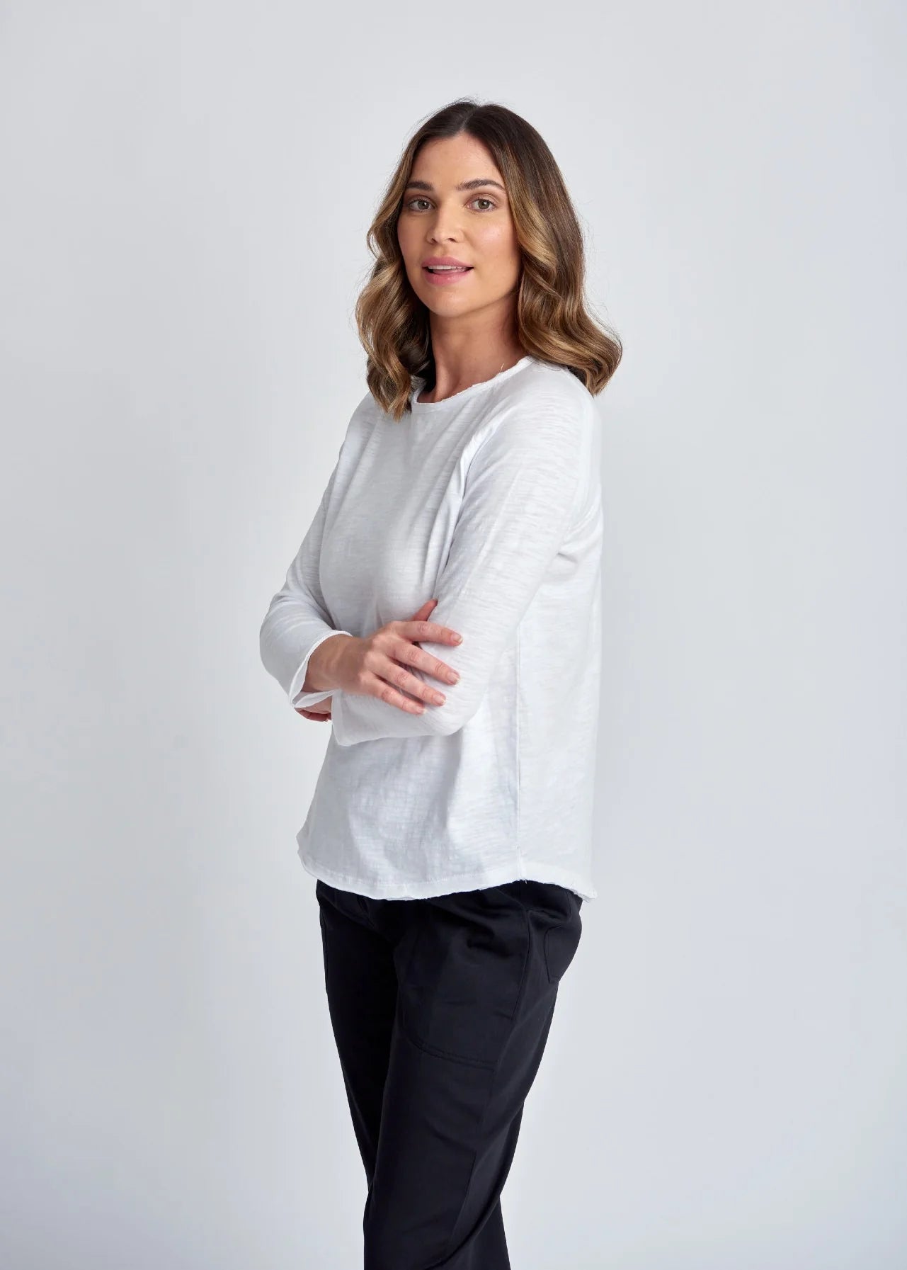 Raglan 3/4 Sleeve Tee - White
