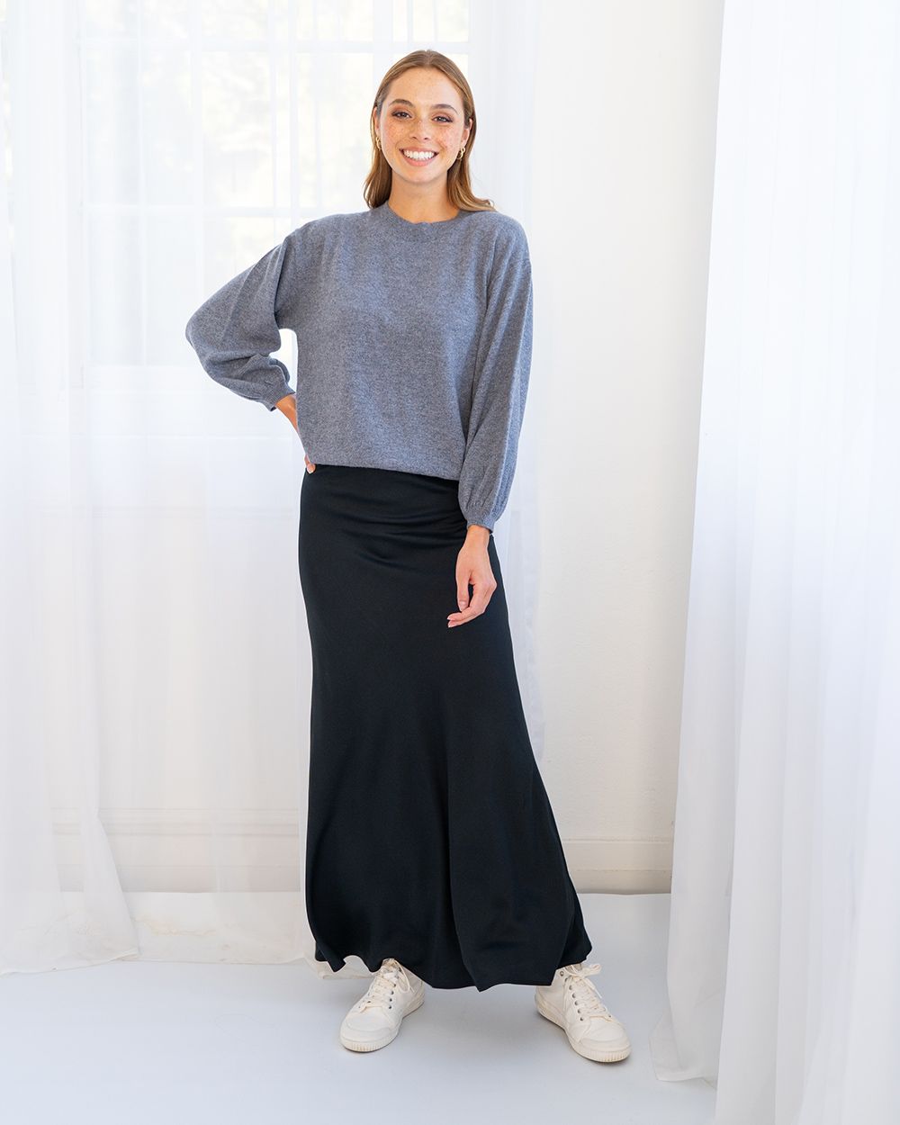 Josephine Bias Skirt - Black