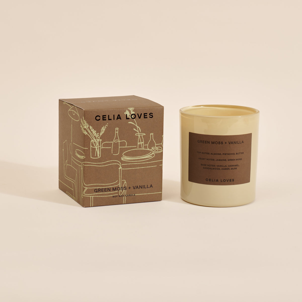 Green Moss + Vanilla Candle 395g