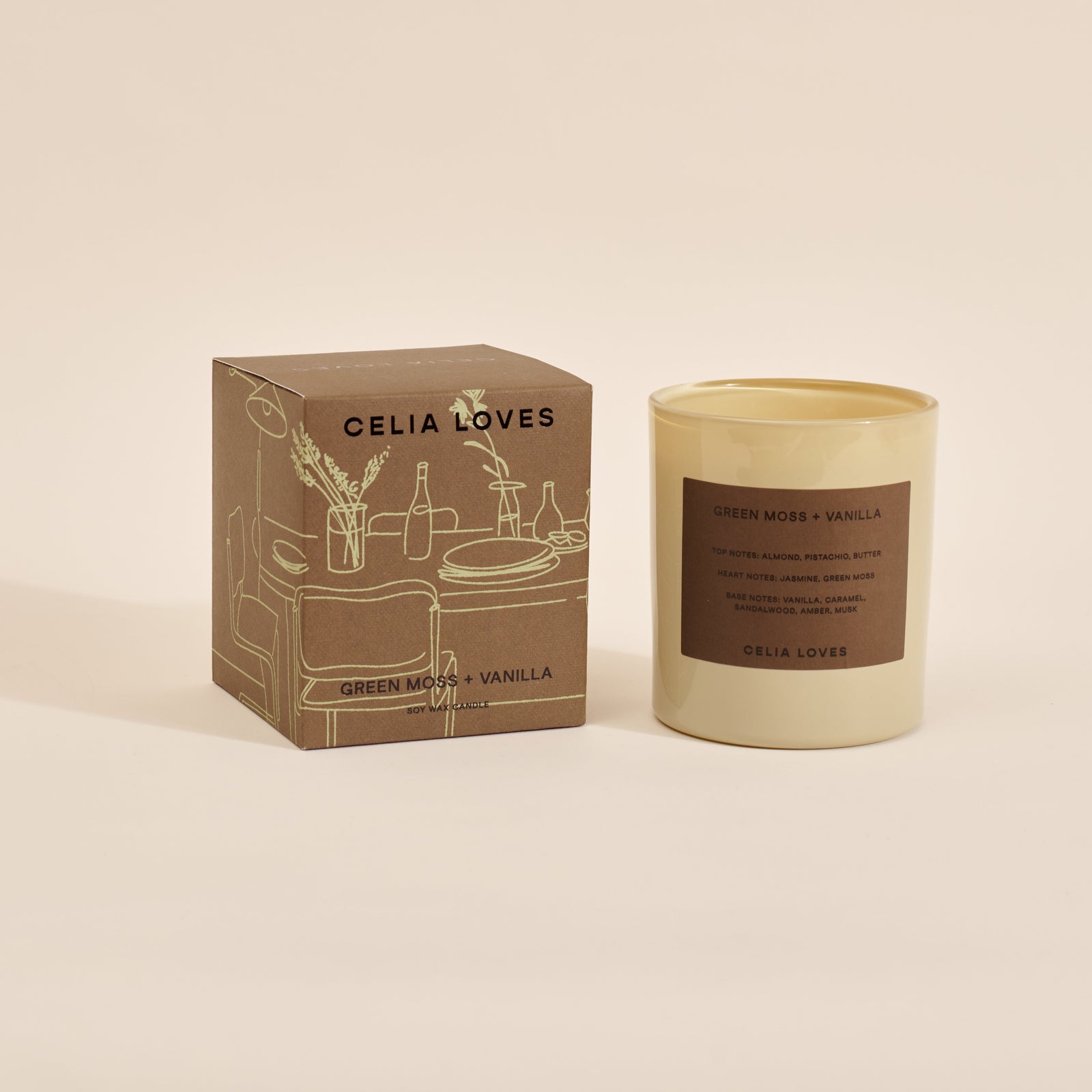 Green Moss + Vanilla Candle 395g