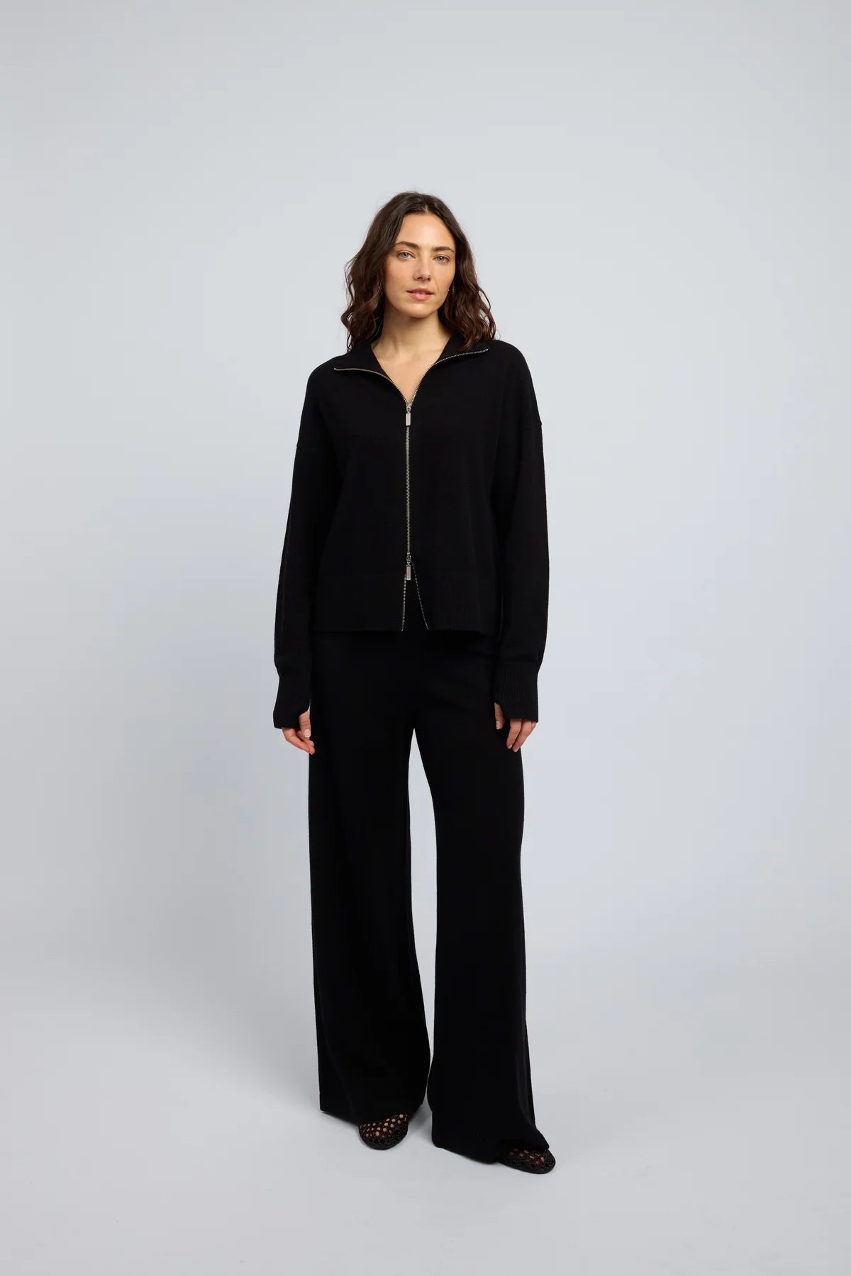 Huntly Margot Zip Jacket - Jet Black