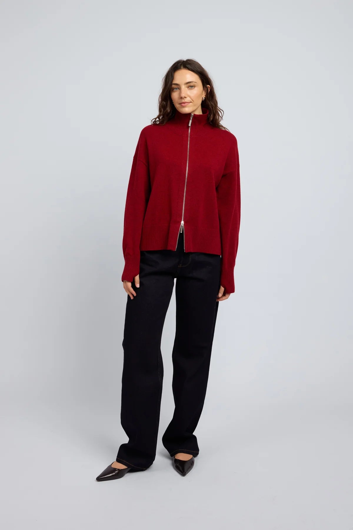 Huntly Margot Zip Jacket - Winecask