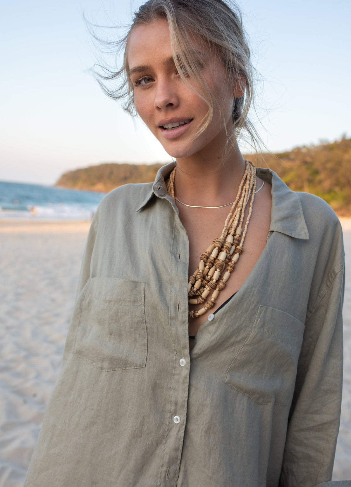 Boyfriend Linen Shirt - Biscuit
