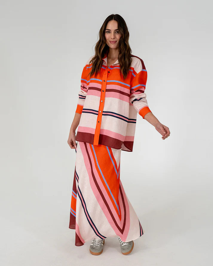 Austin Bias Skirt - Wide Stripe