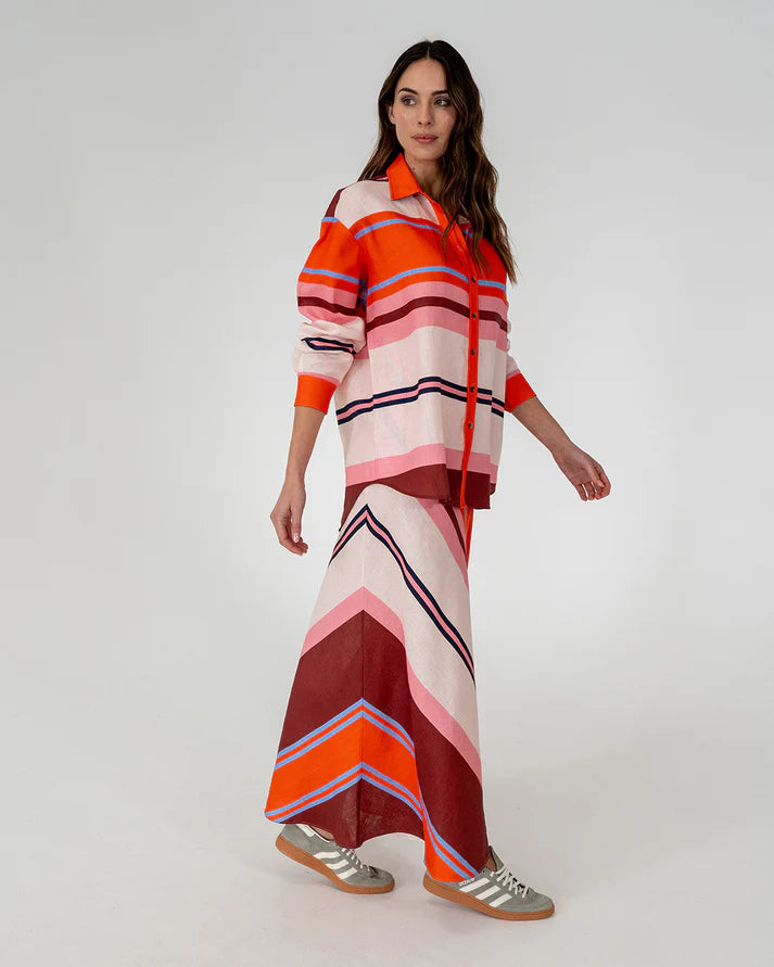 Austin Bias Skirt - Wide Stripe