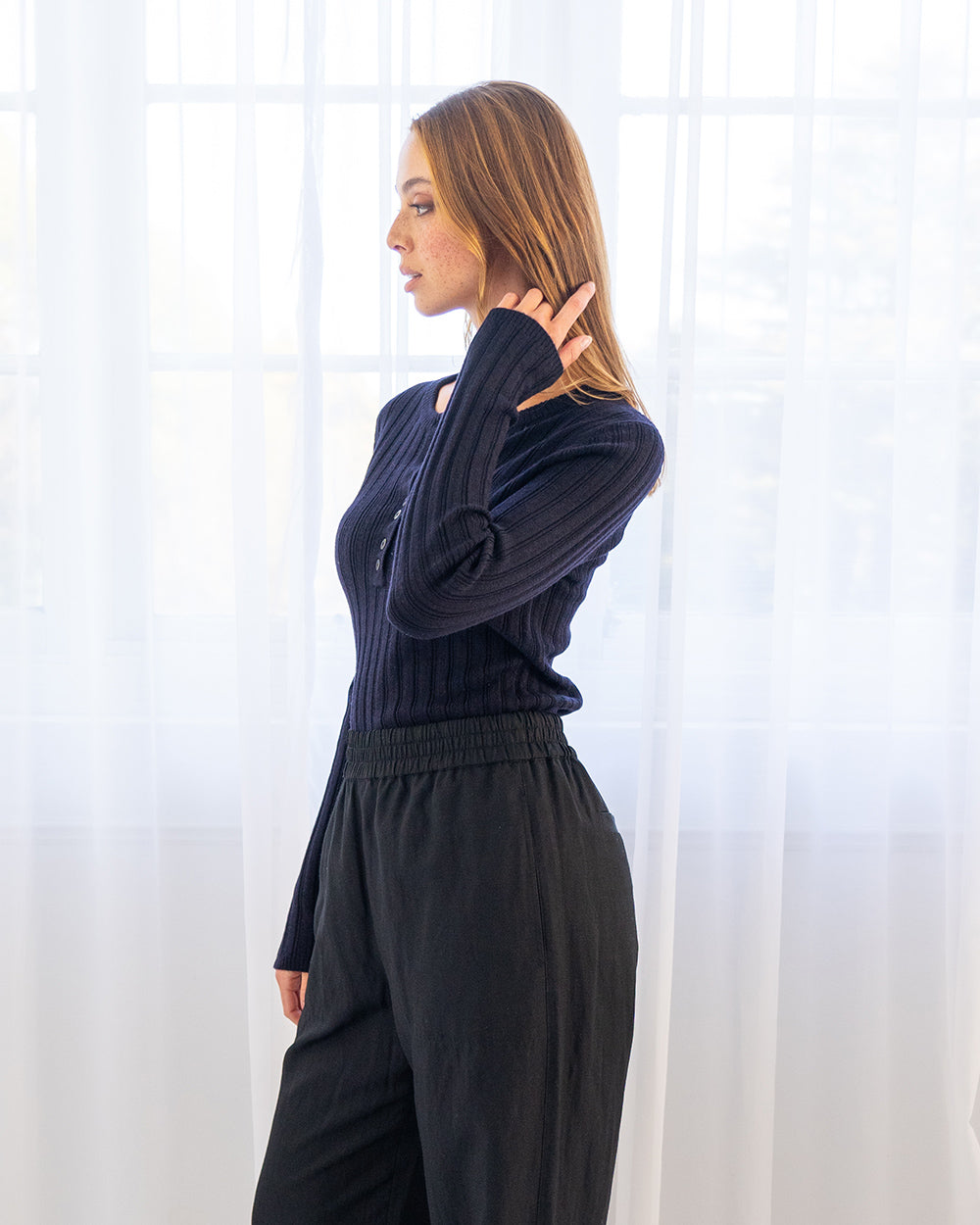 Henly Rib Knit - Navy