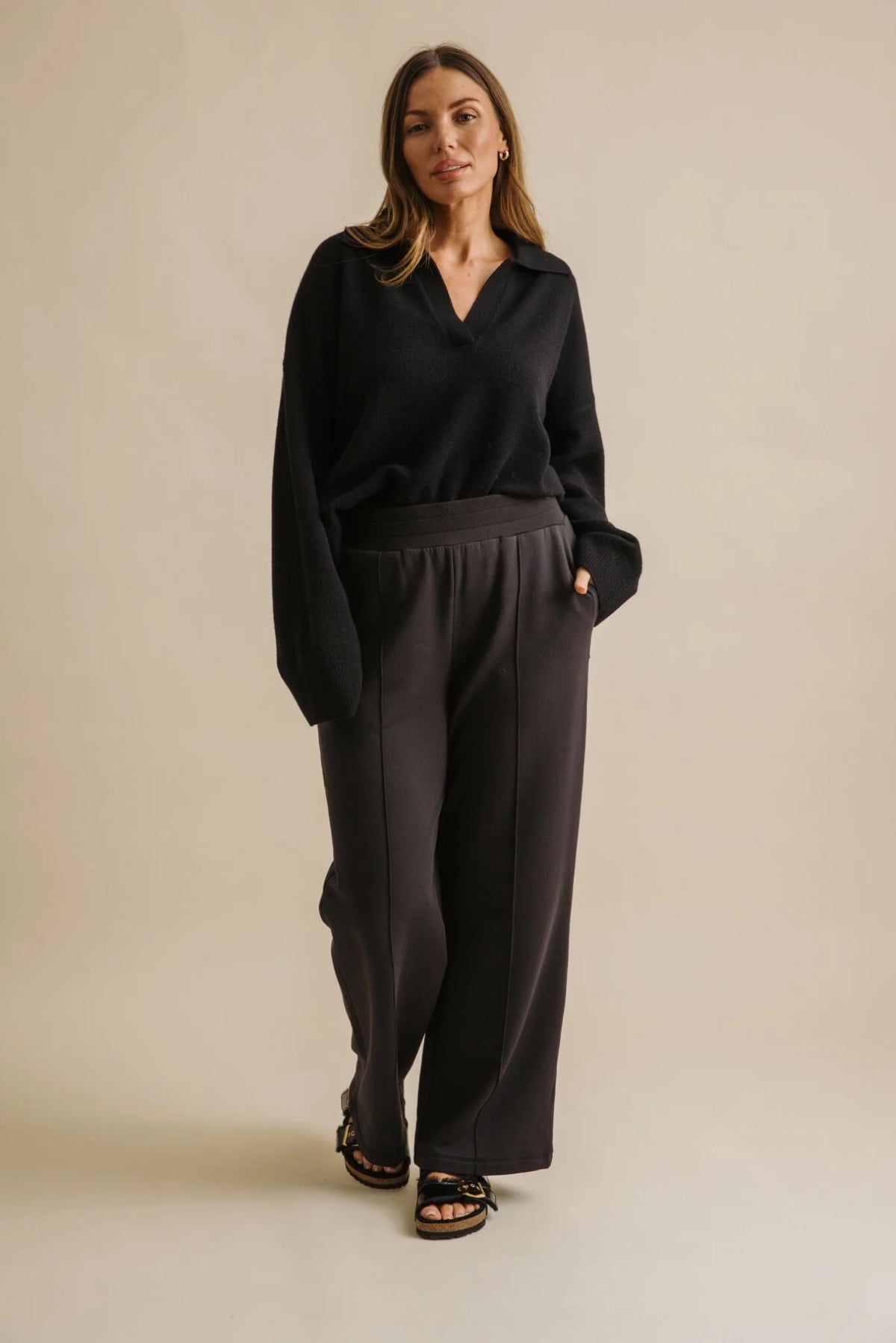 Heavenly Fleece Pull On Pant Washed Black