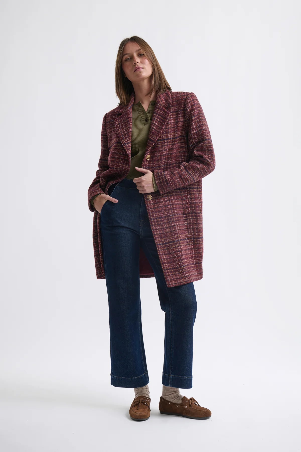 Mid length wool coat