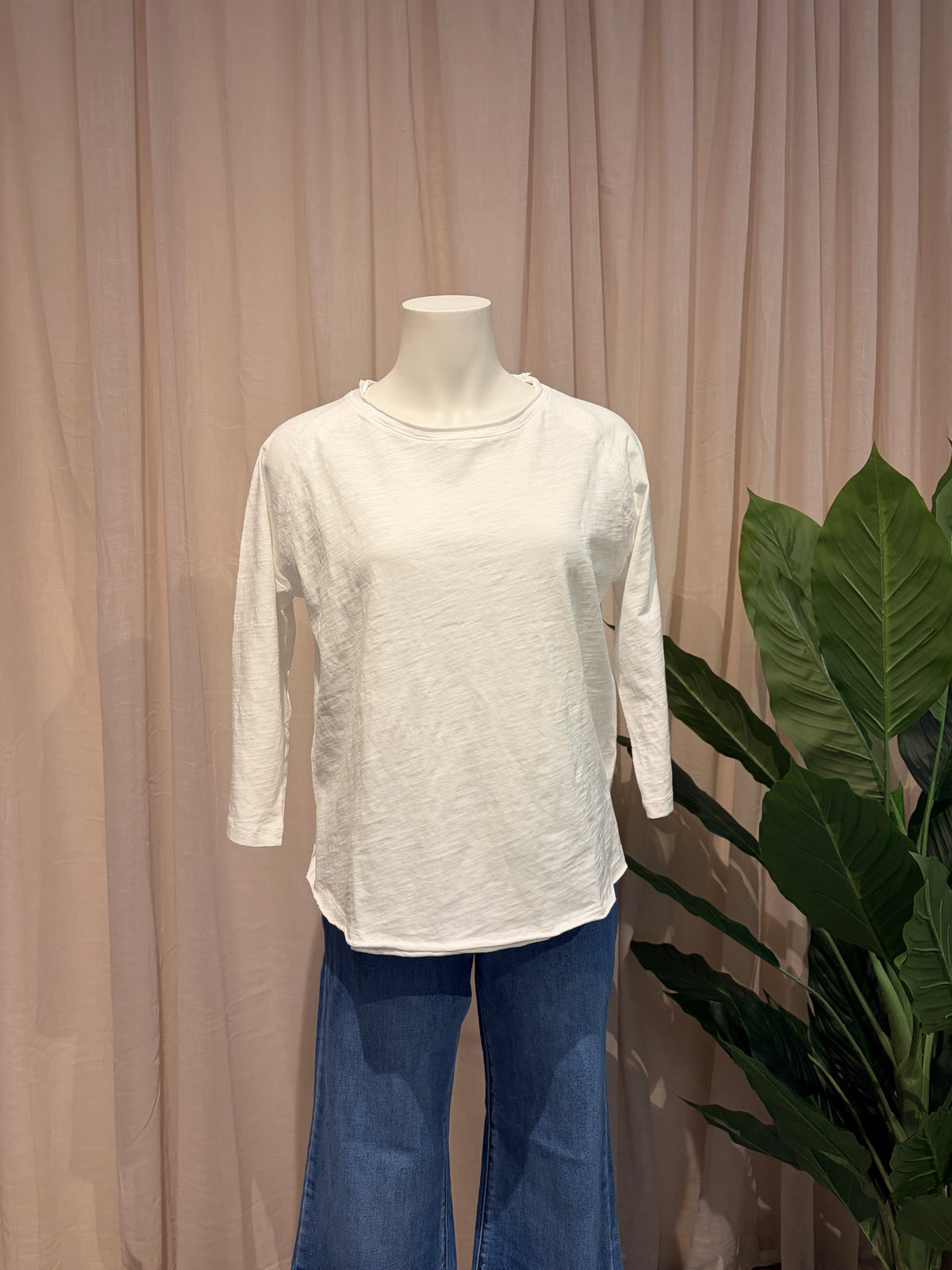 On Repeat Raglan Tee - White