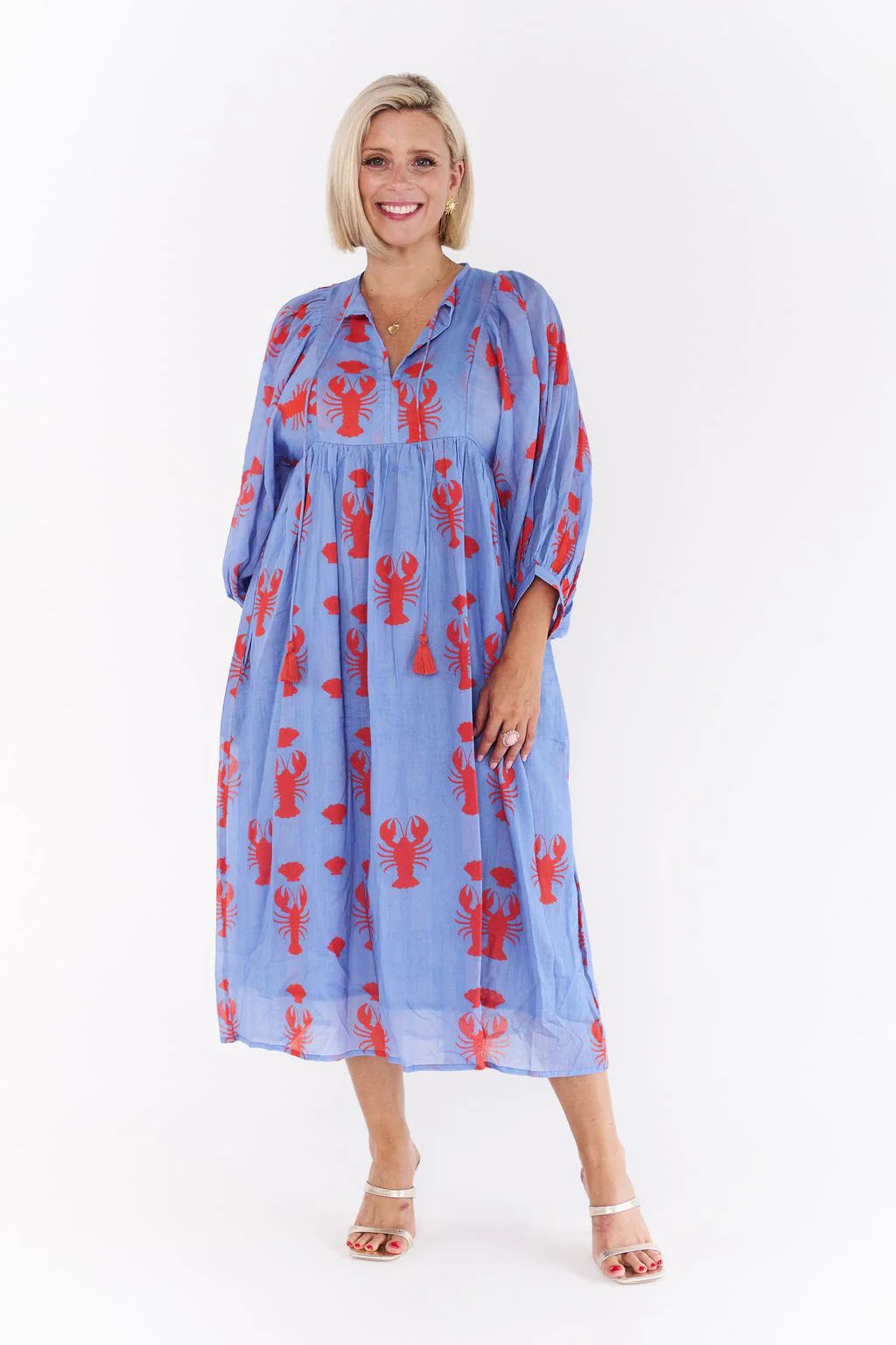Lobster midi dress - Blue