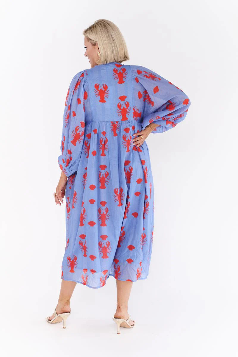 Lobster Midi Dress - Blue