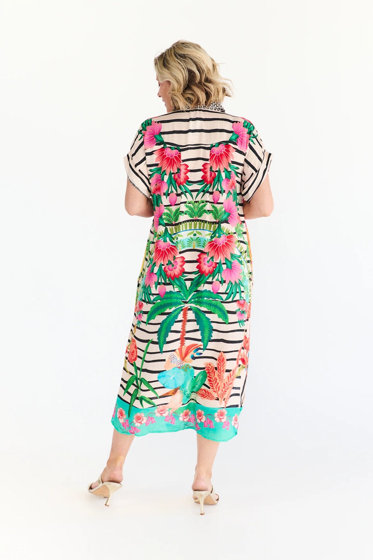 Curved hem shirt dress