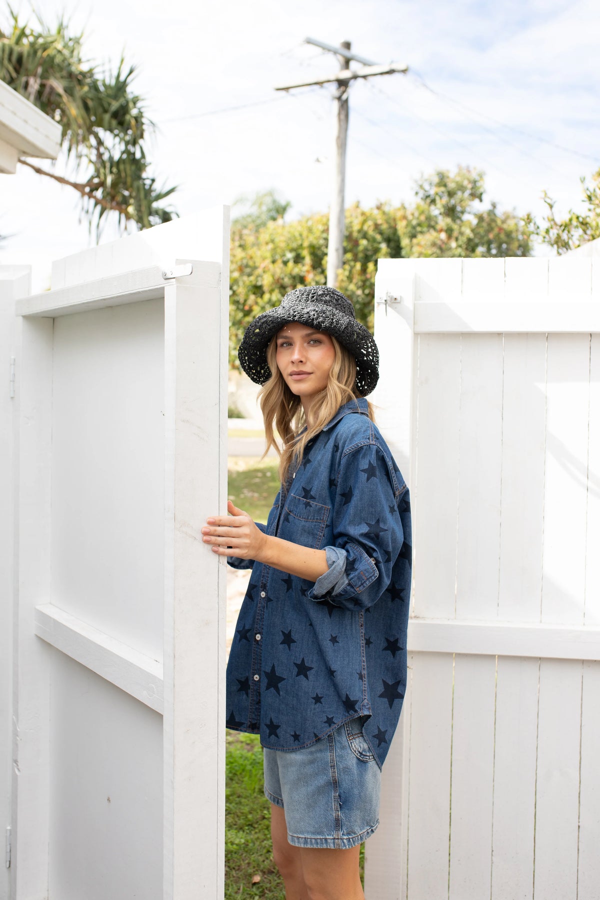Starry Denim Shirt - Dark Wash