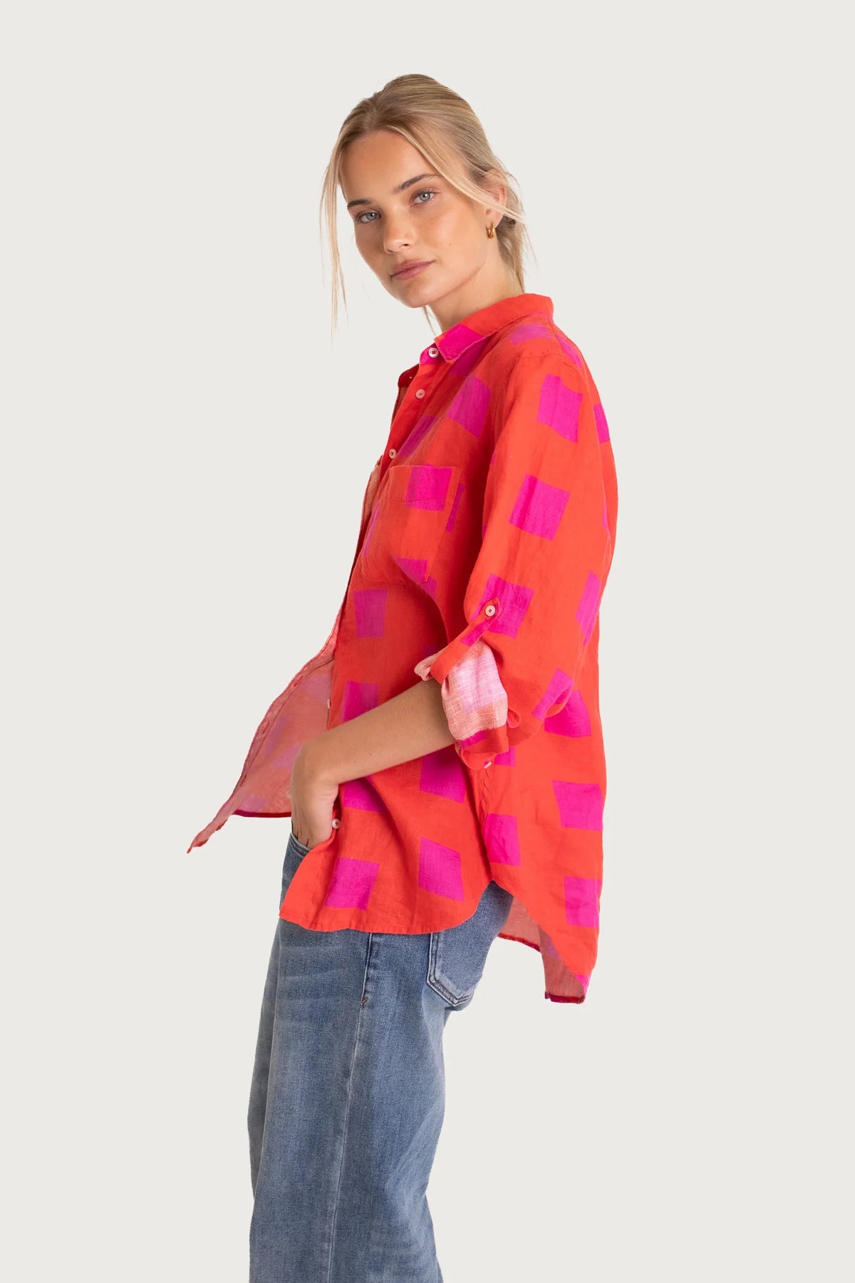 Checked linen shirt
