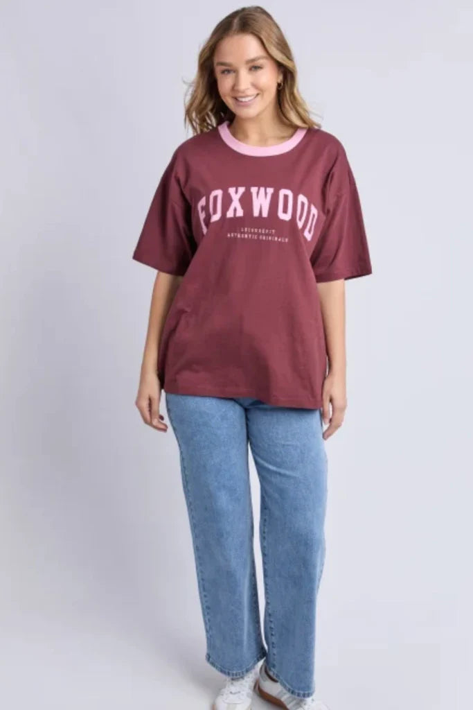 Intention Contrast Tee - Port - OAK + BAY