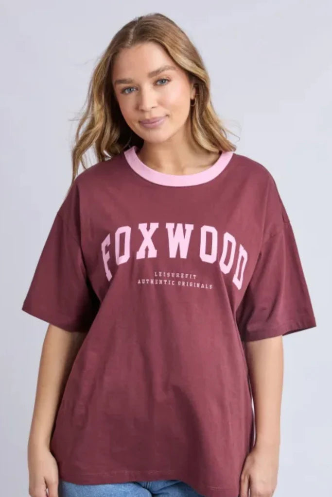 Intention Contrast Tee - Port - OAK + BAY