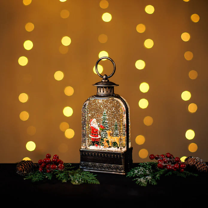 Snowing Bristol Lantern with Santa