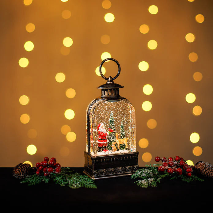 Snowing Bristol Lantern with Santa