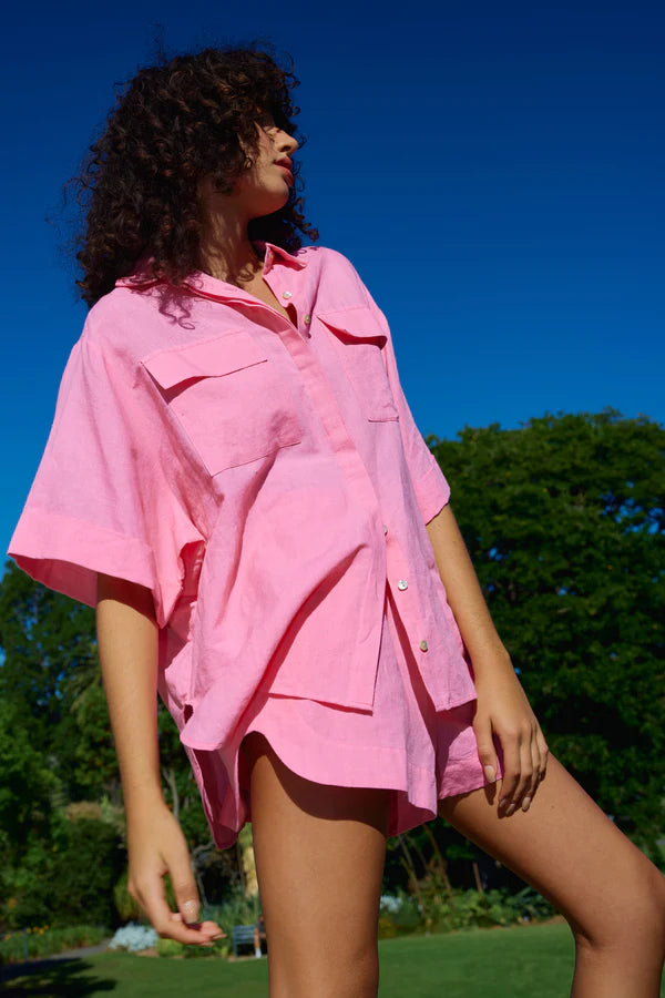JUNIPER SHIRT - CORAL PINK