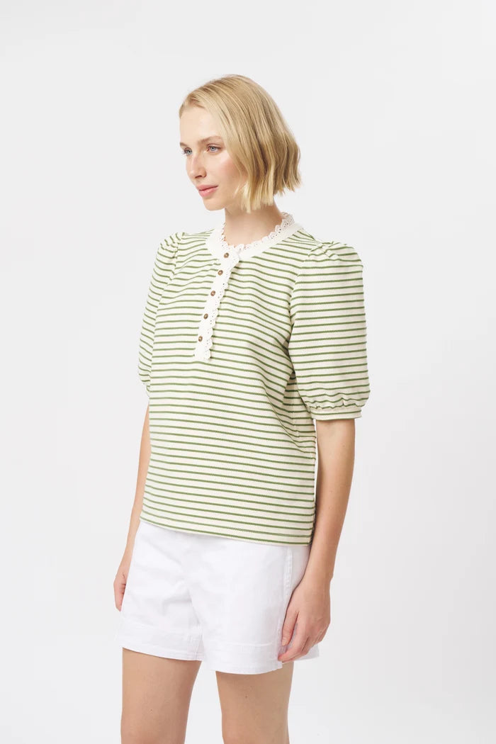 Jacqueline Top - White/Green