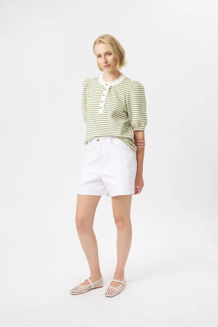 Jacqueline Top - White/Green