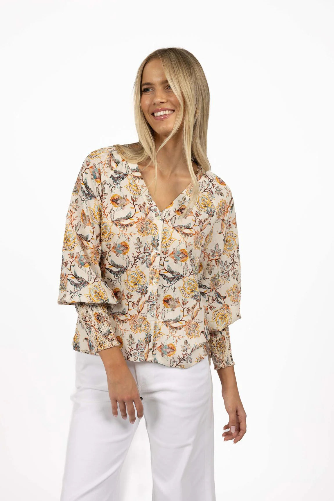 FRANCES BLOUSE - KAFFIR LILLY PRINT