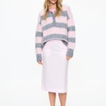 Dakota Polo Knit - Candy Floss/Grey Marle/Natural