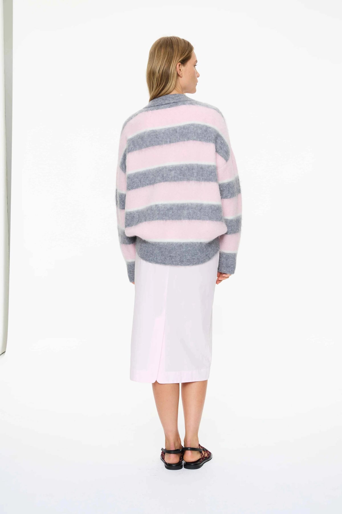 Dakota Polo Knit - Candy Floss/Grey Marle/Natural