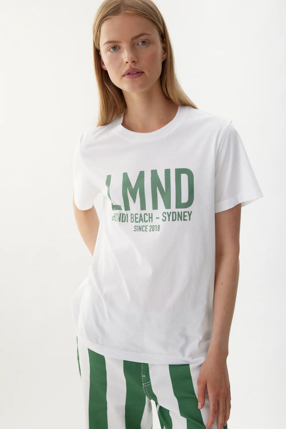 LMND T-shirt - White / Dark Verde