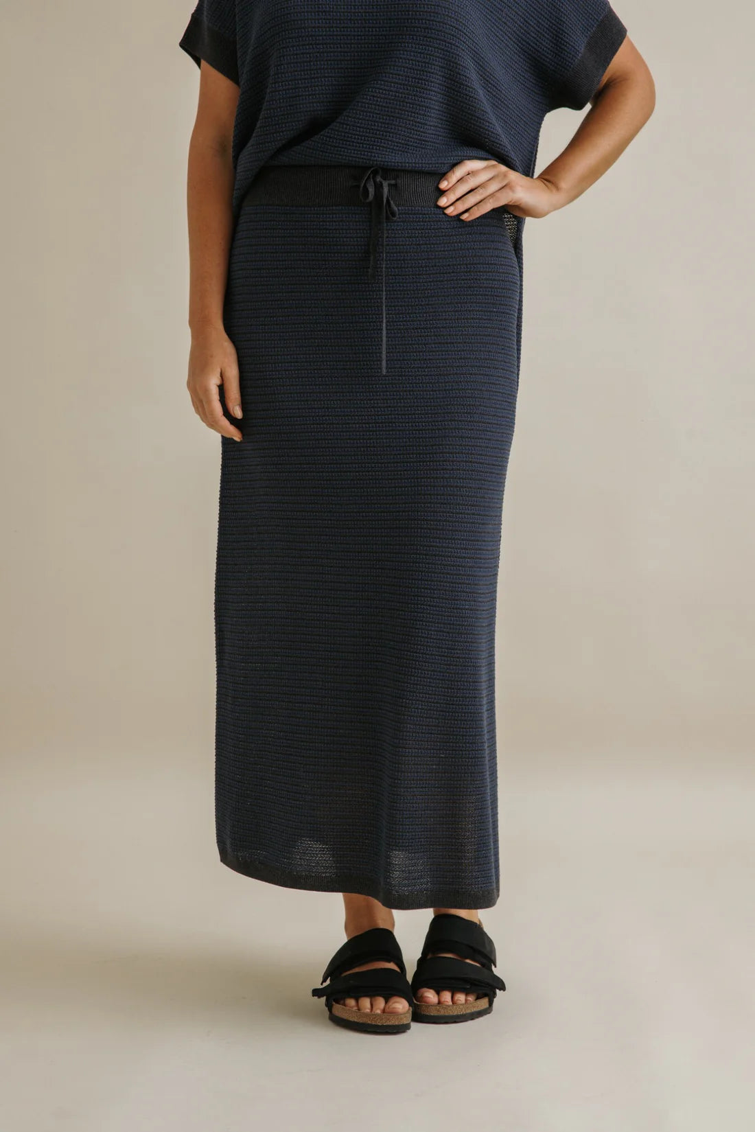 Lattice Knitted Skirt Pool/Charcoal