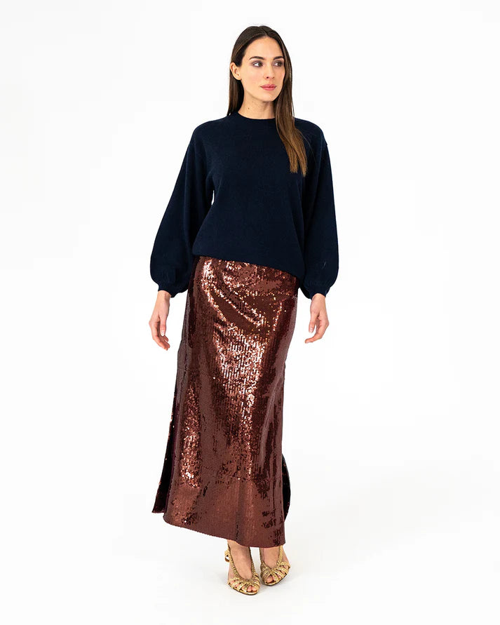 Quinn Maxi Skirt - Shiraz Sequin