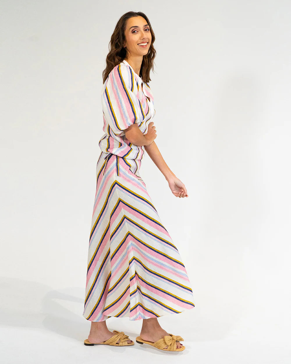 Austin Bias Skirt - Catalina Stripe