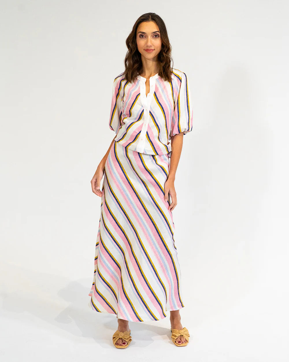 Austin Bias Skirt - Catalina Stripe