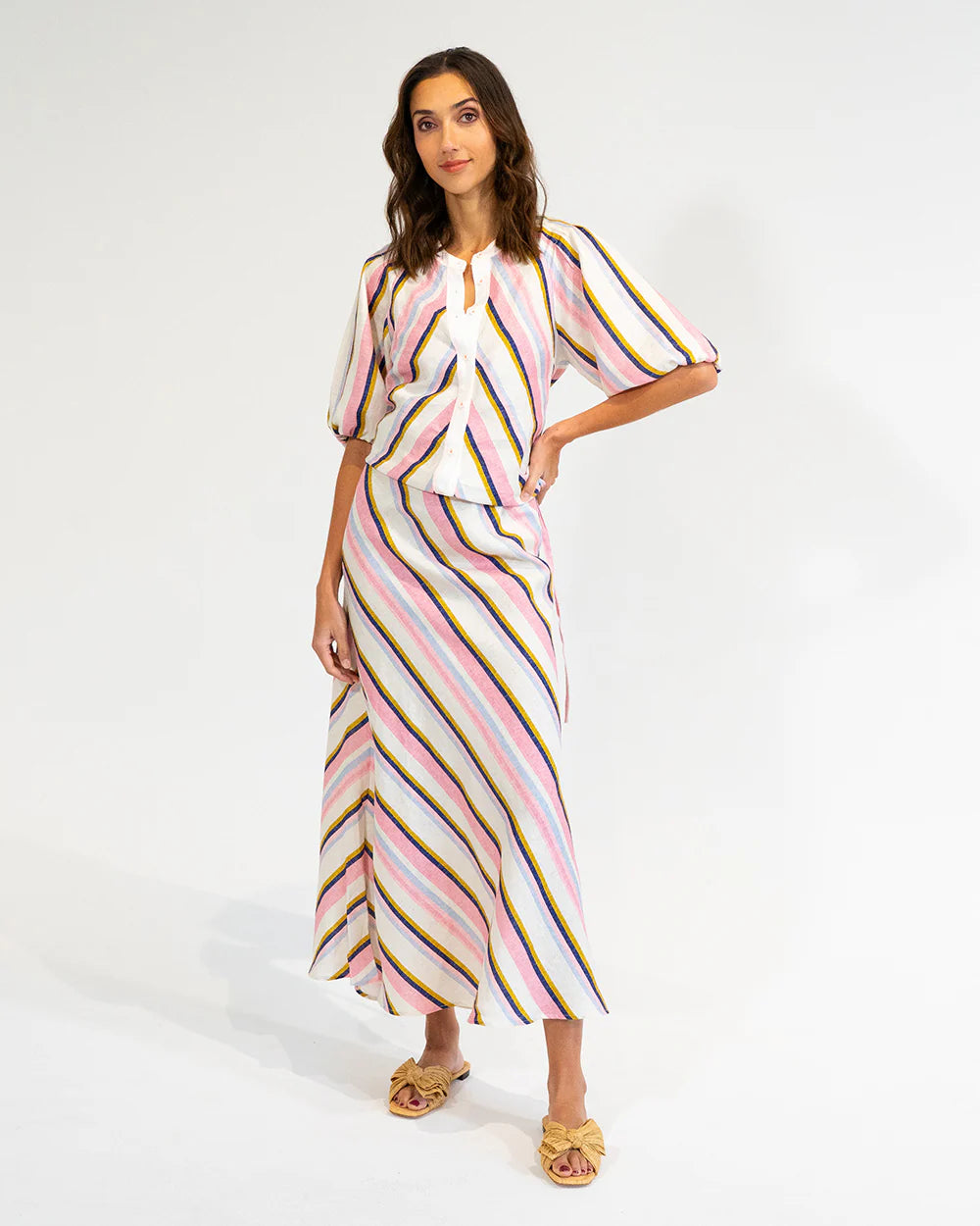 Austin Bias Skirt - Catalina Stripe