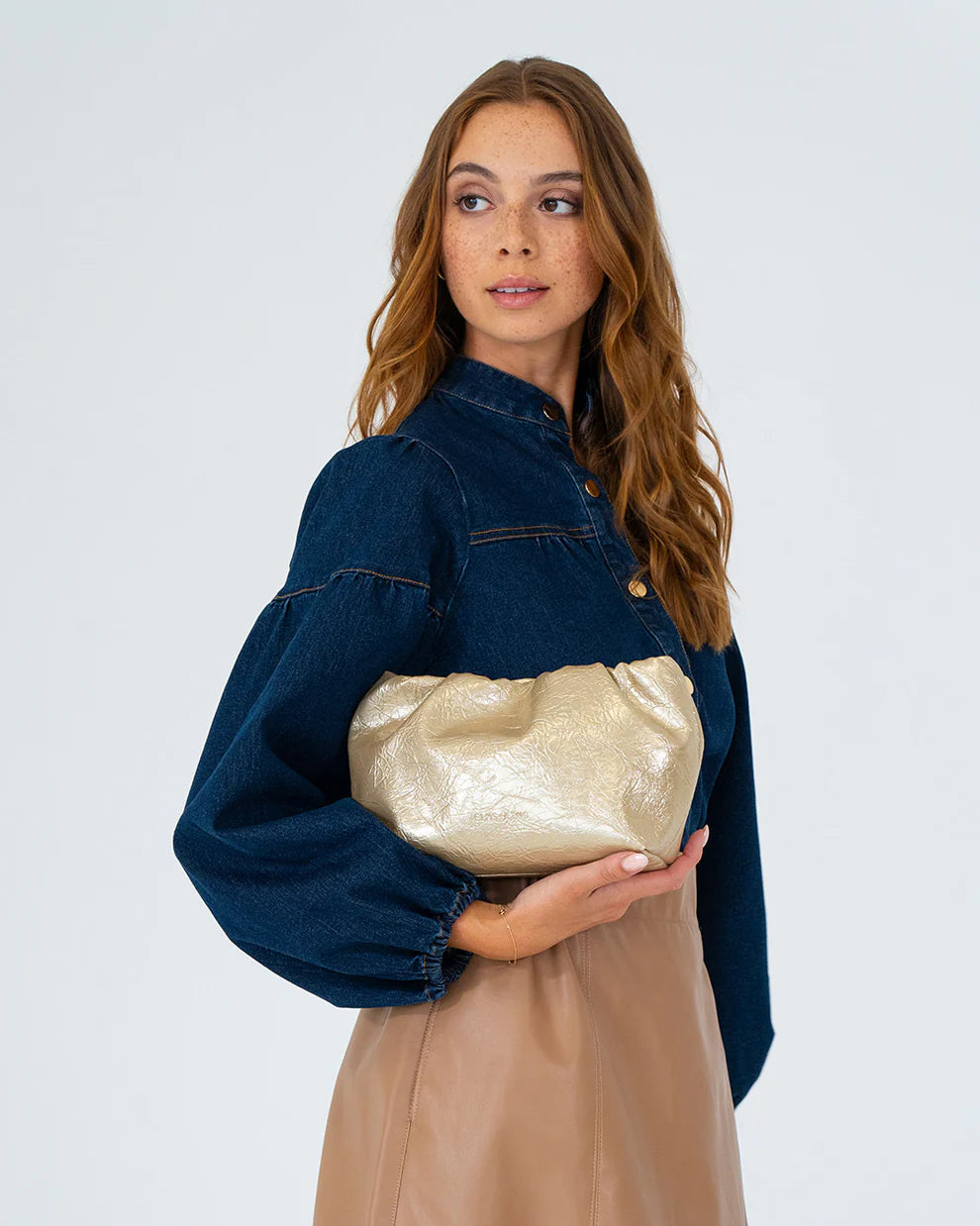 Monty Bag -Light Gold Crinkle