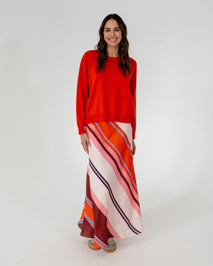 Austin Bias Skirt - Wide Stripe