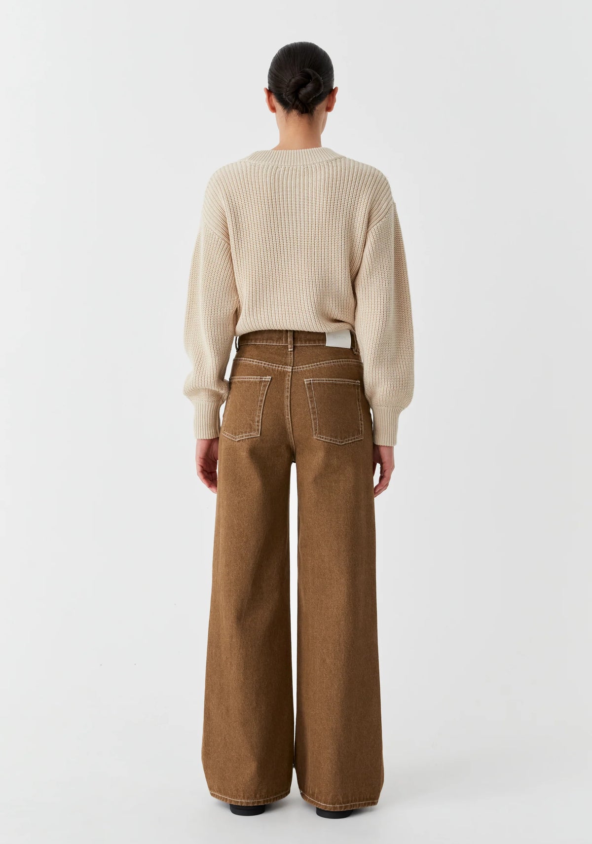 Straight leg high rise jean