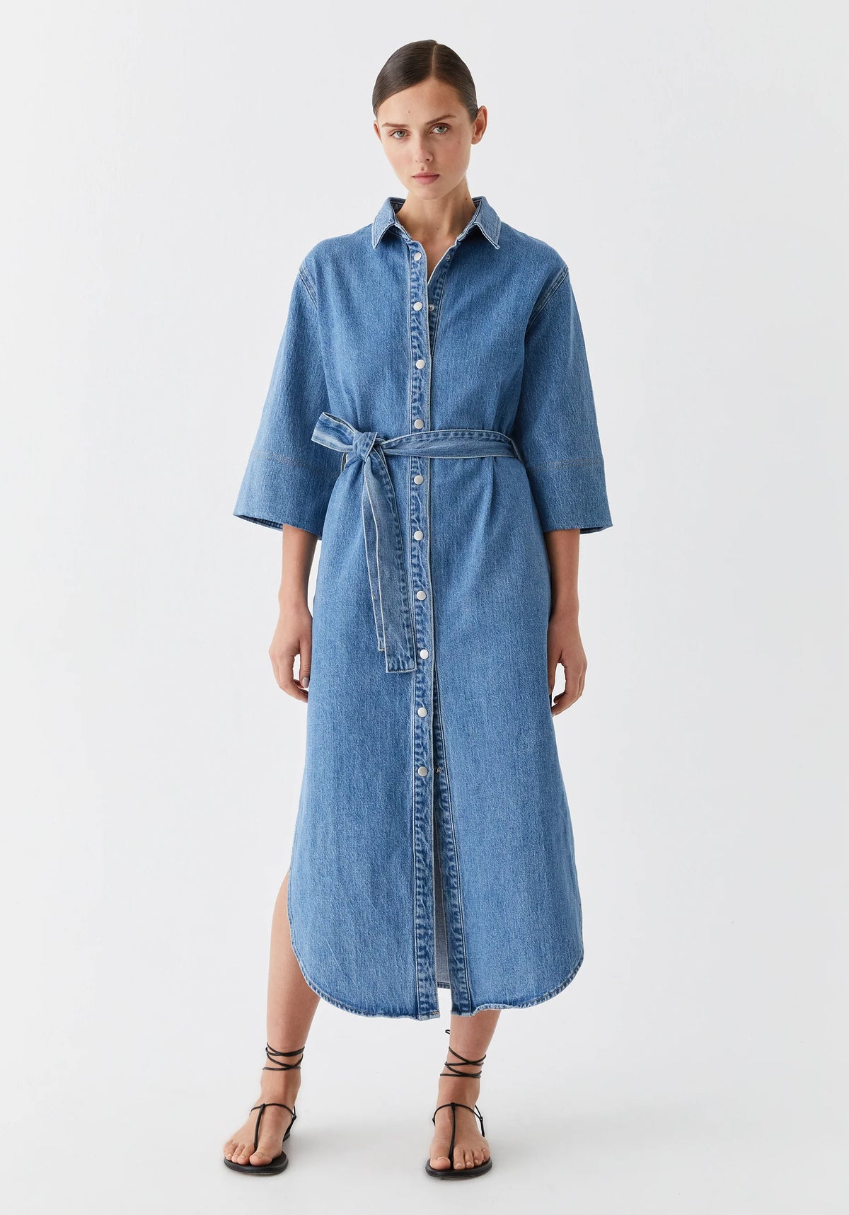 Fynn Denim Shirt Dress - Blue