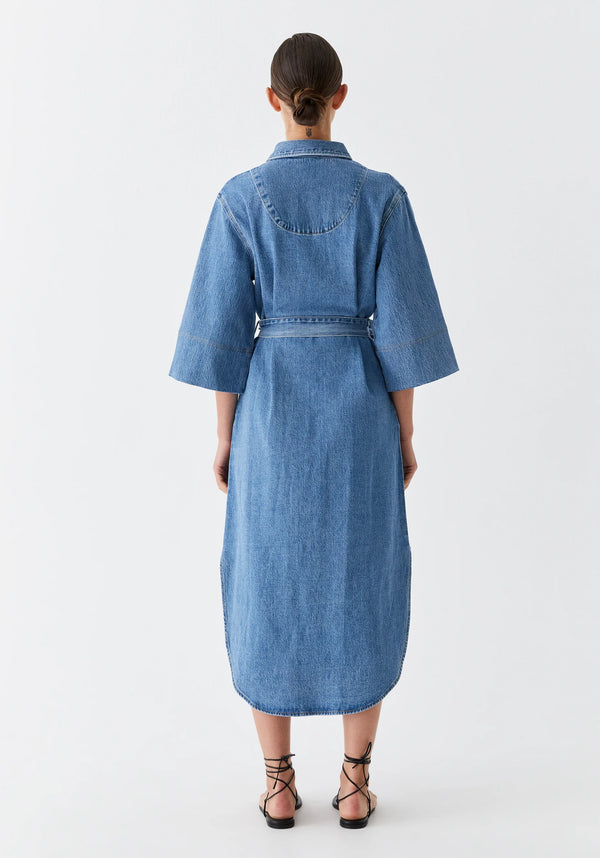 Morrison Fynn Denim Shirt Dress - Blue