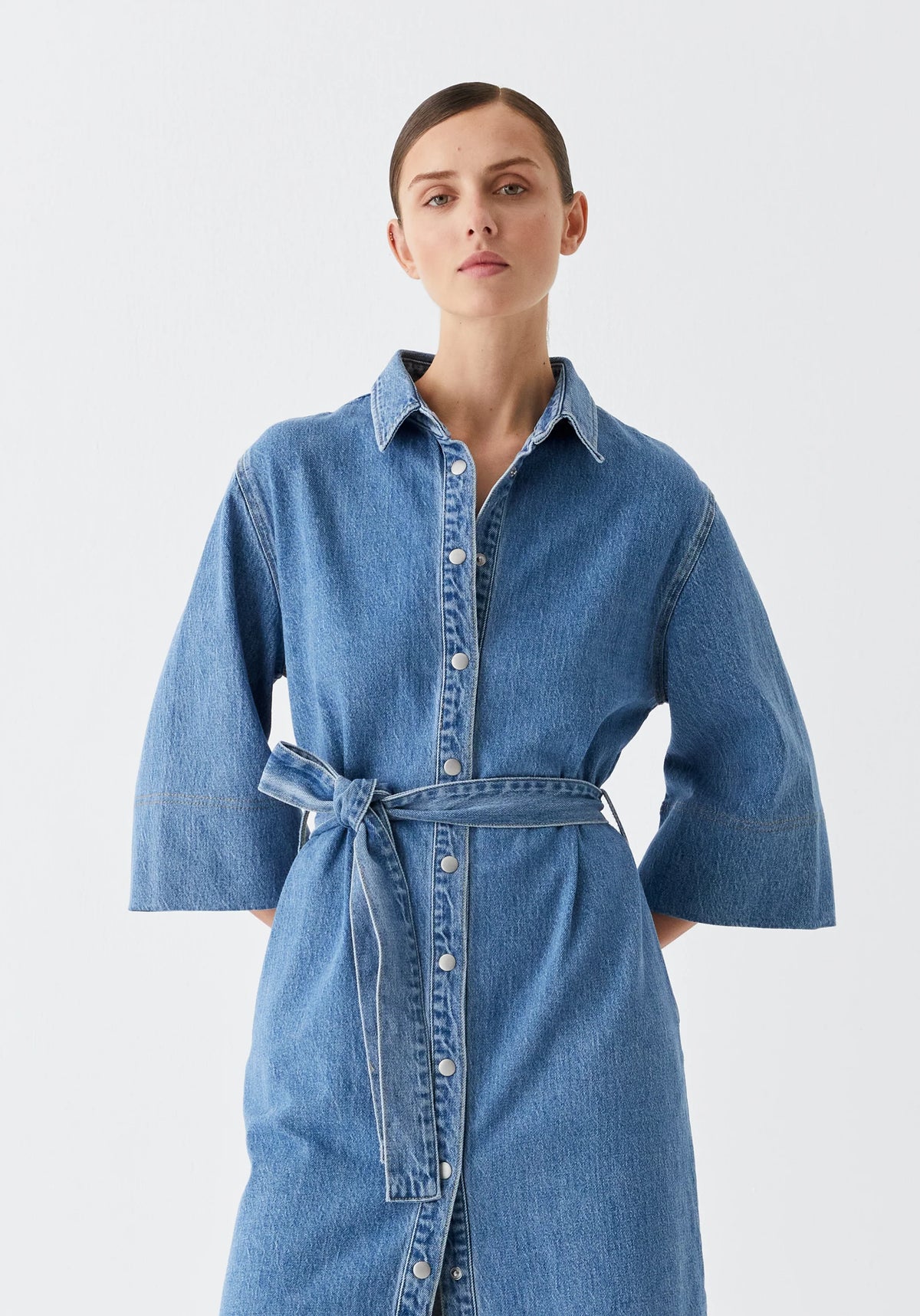 Fynn Denim Shirt Dress - Blue