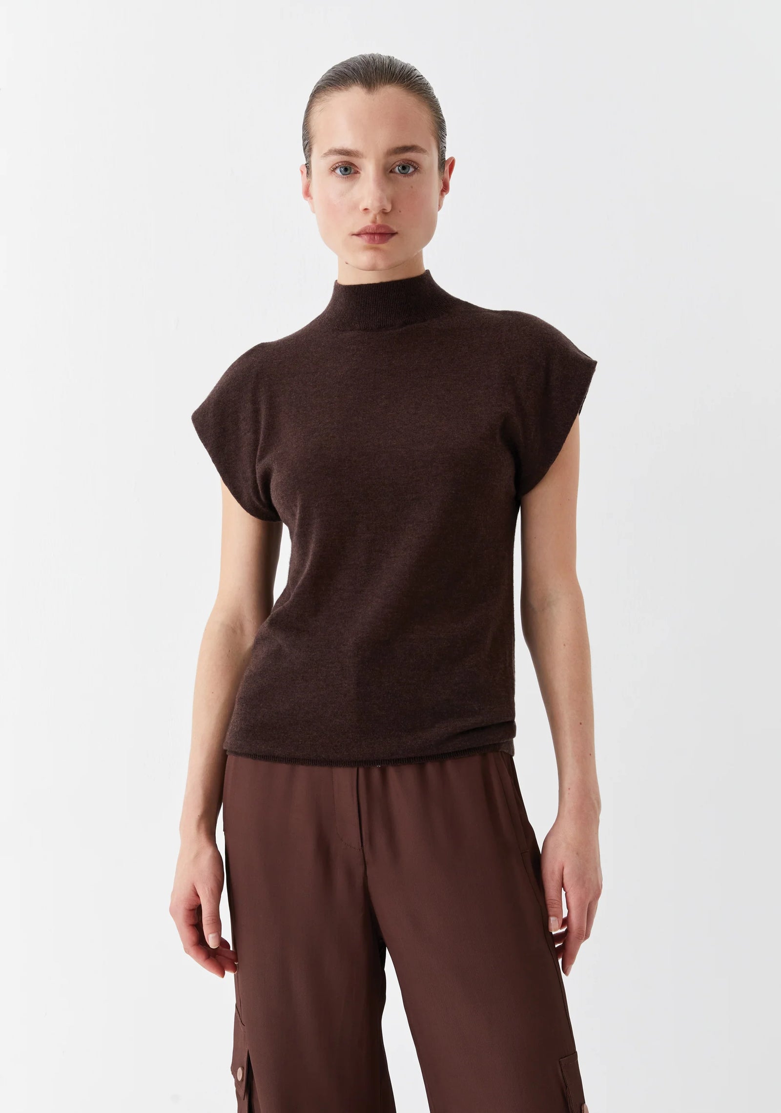 Loren Knit High Neck - Bark