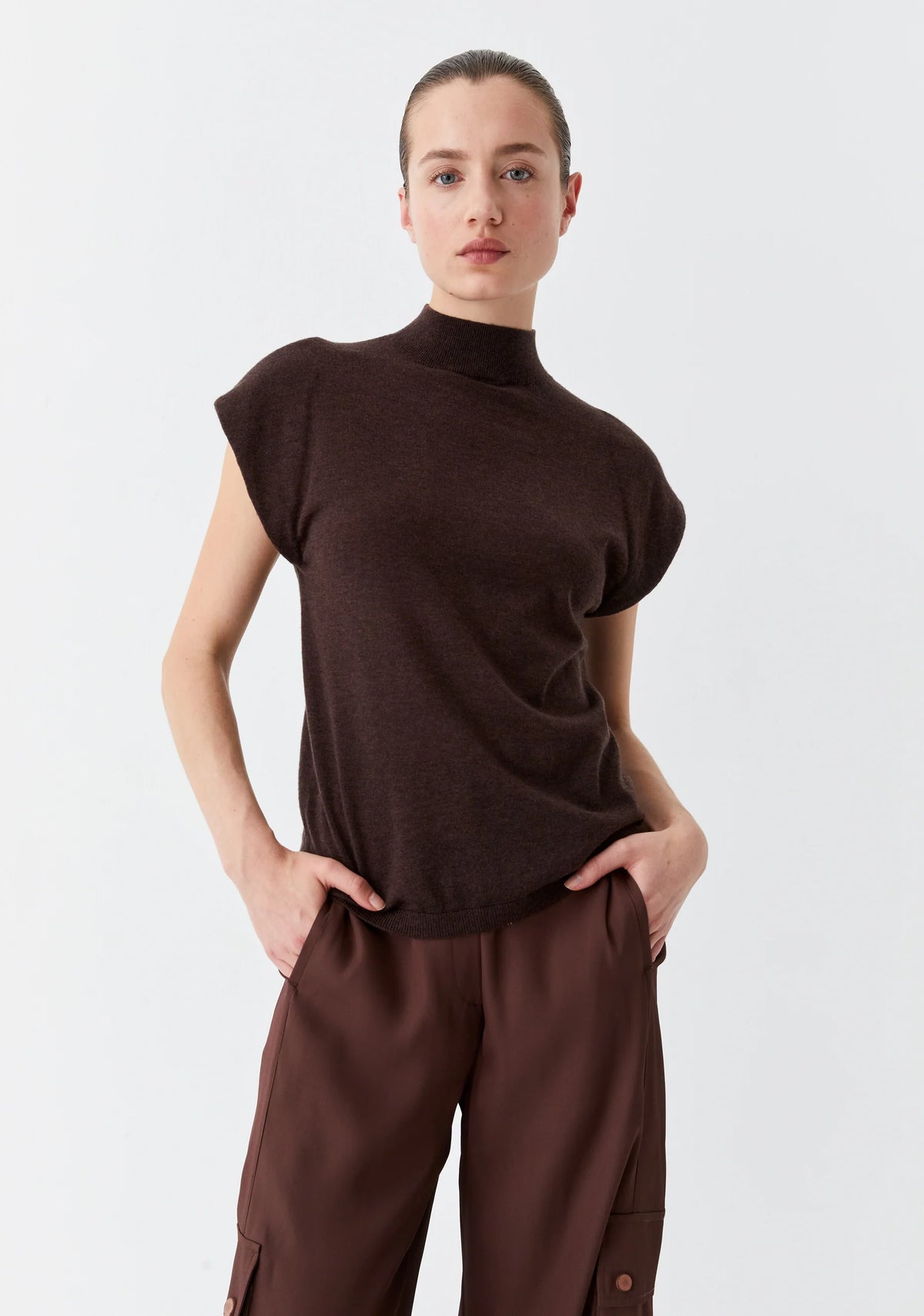 Loren Knit High Neck - Bark