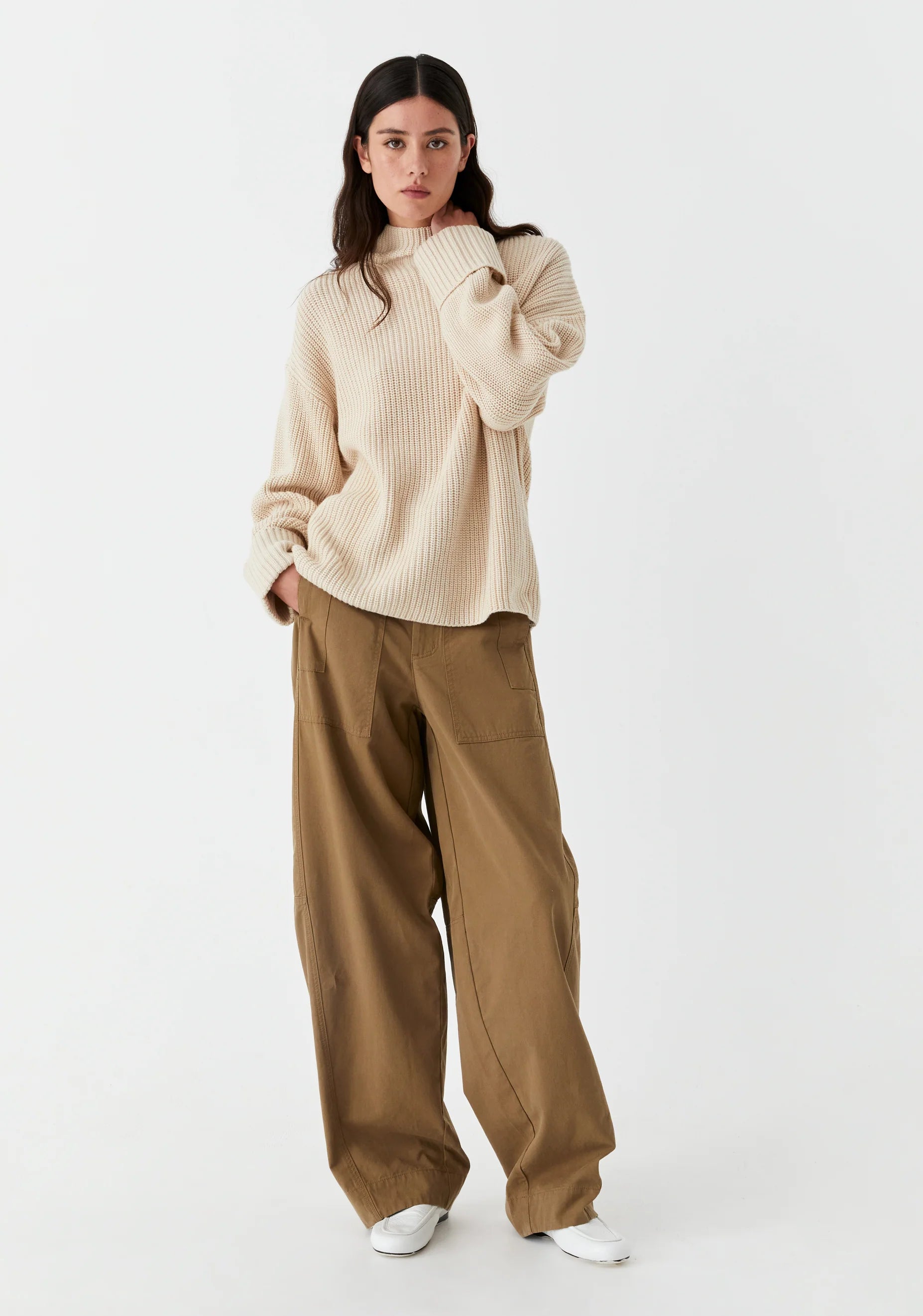 Nicko High Neck Knit Stone