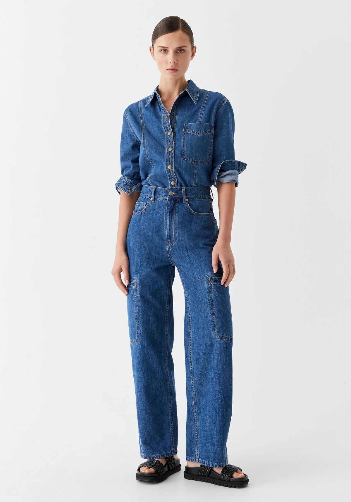 Theo denim cargo blue