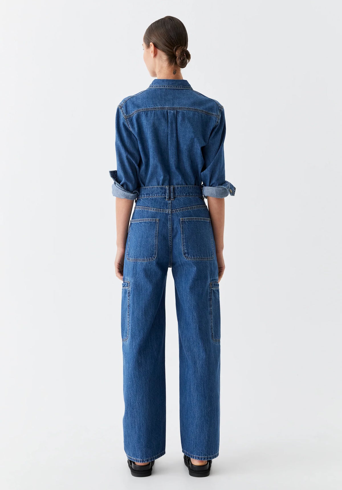 washed cotton denim pant