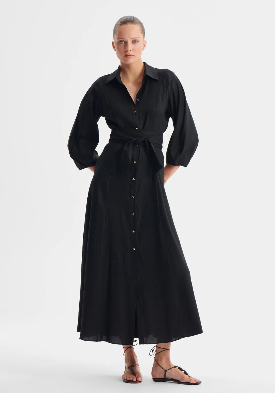 Madelyn Shirt Dress - Black